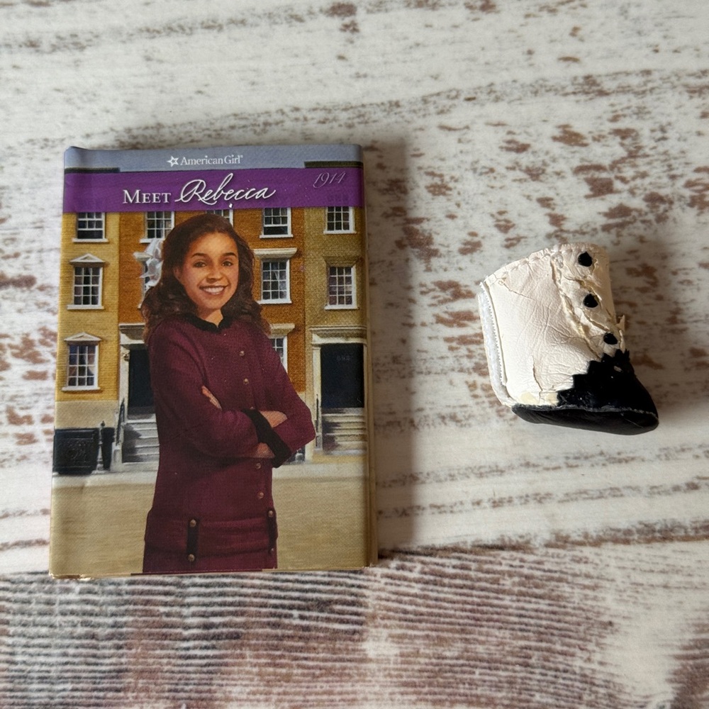 American Girl Doll REBECCA MINI 6” Doll Mini BOOK w Dust Jacket + 1 TLC BOOT